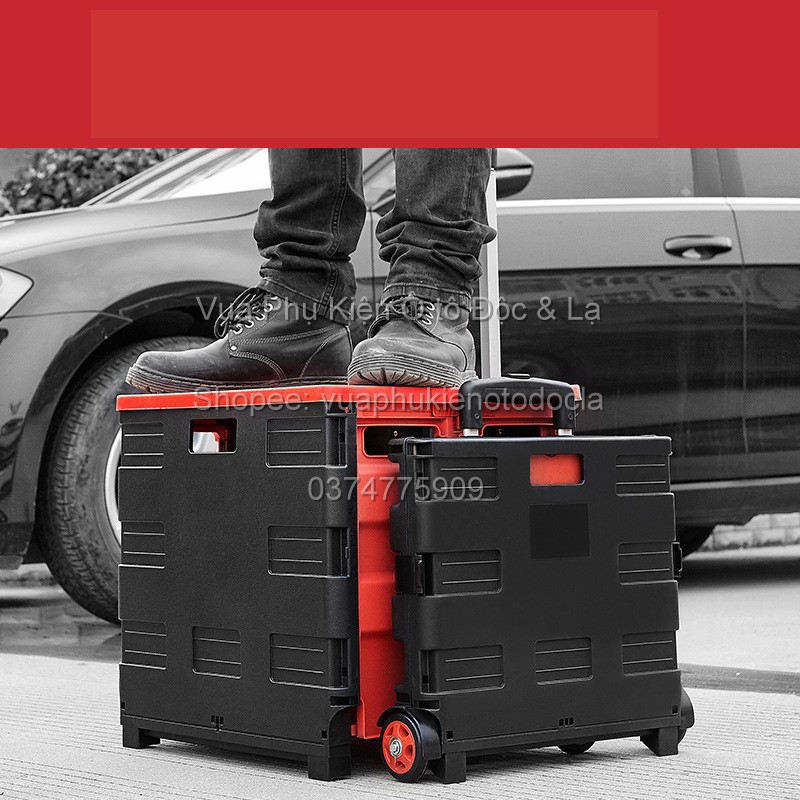 Thùng đựng đồ gấp gọn, Hộp đựng đồ ô tô như vali kéo size 45 lít và 65 lít