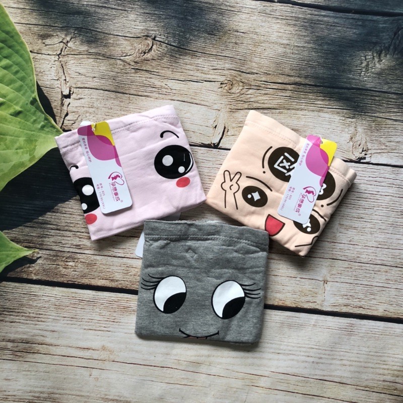 quần lót bầu hình mặt cười ngộ nghĩnh chất cotton có cúc chỉnh