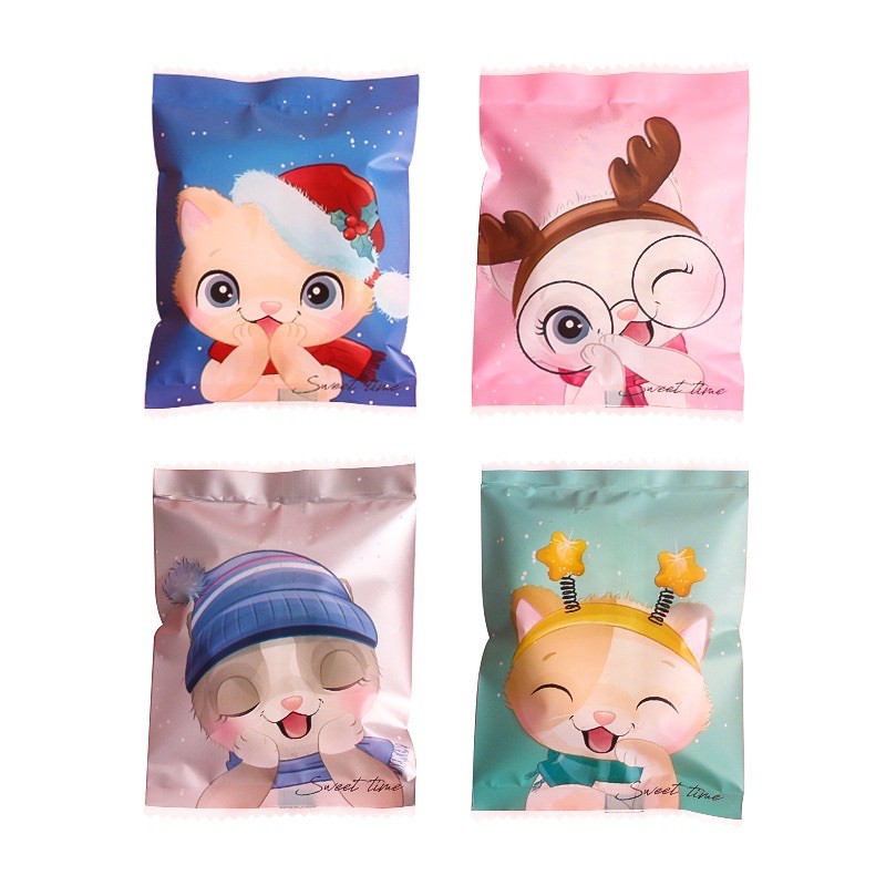 100 vỏ túi đựng bánh 7x9,5cm mix 4 mẫu