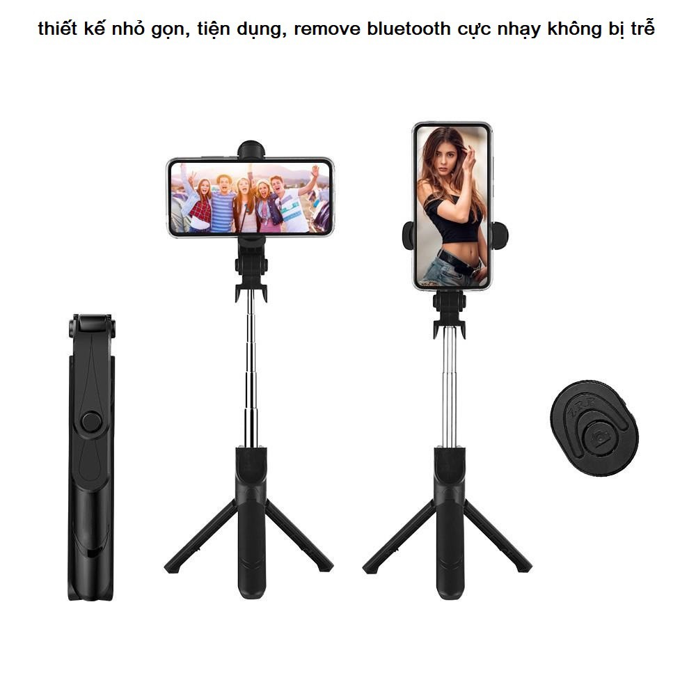 Gậy chụp hình selfie tự sướng, chân tripod XT10 kèm remote bluetooth, có trục ổn định chống rung | BigBuy360 - bigbuy360.vn