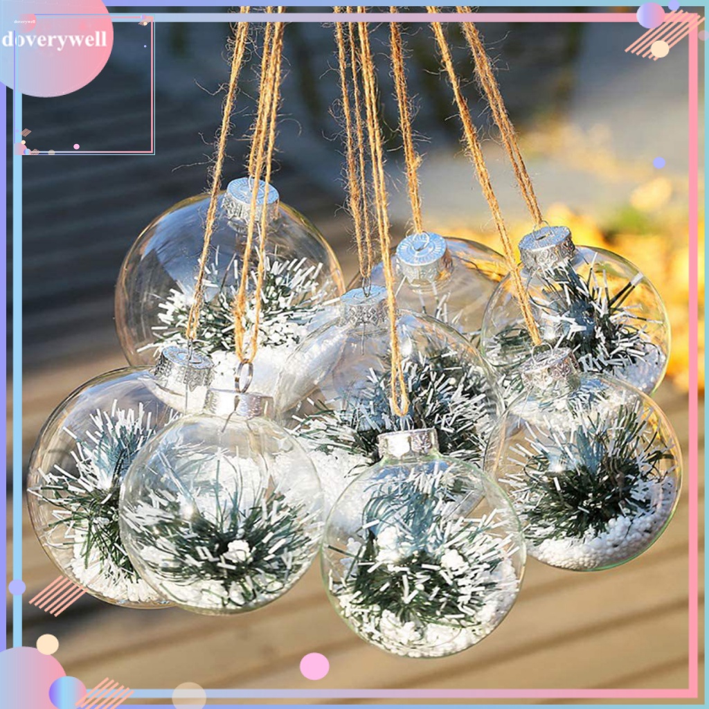 Set 6 Quả Châu Trong Suốt Trang Trí Cây Thông Noel