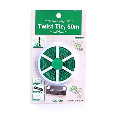 Cuộn dây buộc đồ, buộc cây trồng, buộc phong lan đa năng Twist Tie GX-001, 100m, 50m (Dây nhựa, lõi kẽm)