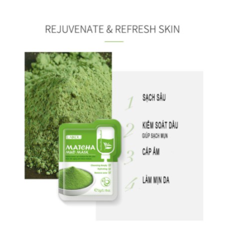 Mặt Nạ Bùn Trà Xanh Matcha LAIKOU Tinh Chất Làm Sạch Sâu 5g