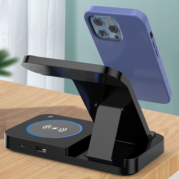 Đế Sạc Không Dây 4 Trong 1 Có Thể Gập Lại Được Cho Apple iphone samsung