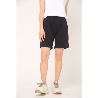 Quần short thun BASIC DA CÁ ngắn unisex nam nữ màu đen