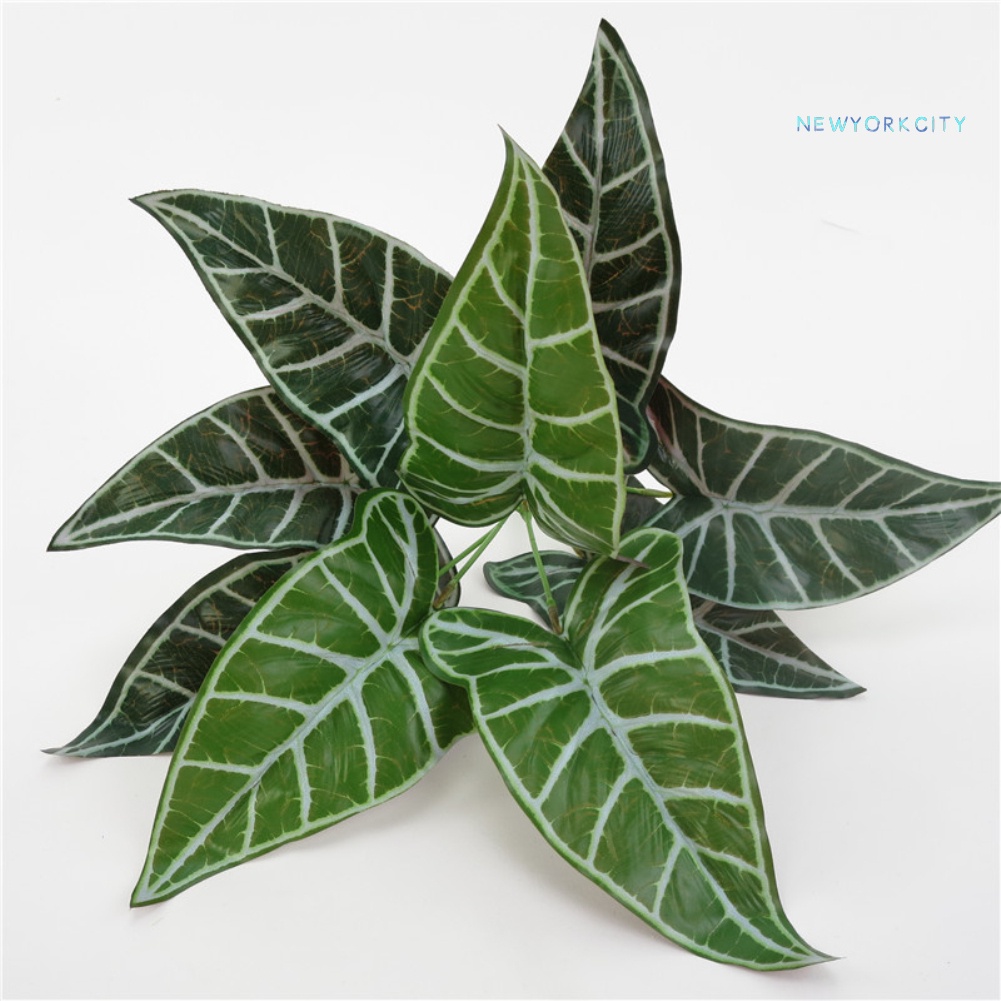 1 Nhánh Lá Alocasia Nhân Tạo Trang Trí Nhà Cửa, Văn Phòng