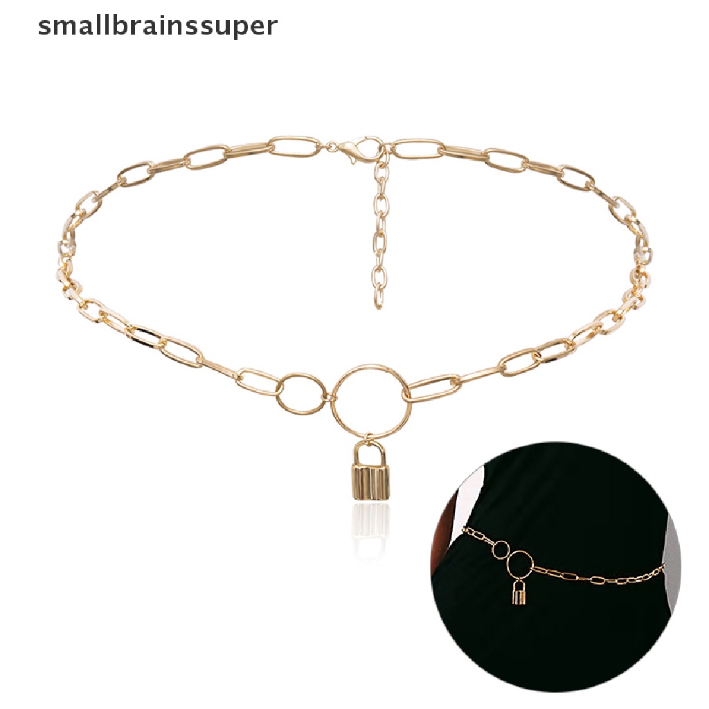 Thắt Lưng Dây Xích Khóa Kim Loại Goth Nhỏ Cho Nữ