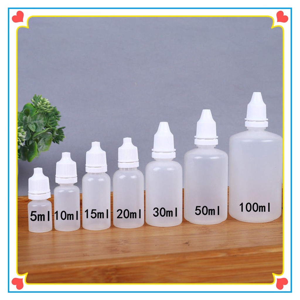 Set 5 Chai Nhựa Rỗng Nhỏ Giọt 5ML/10ML/15ML/20ML/30ML/50ML