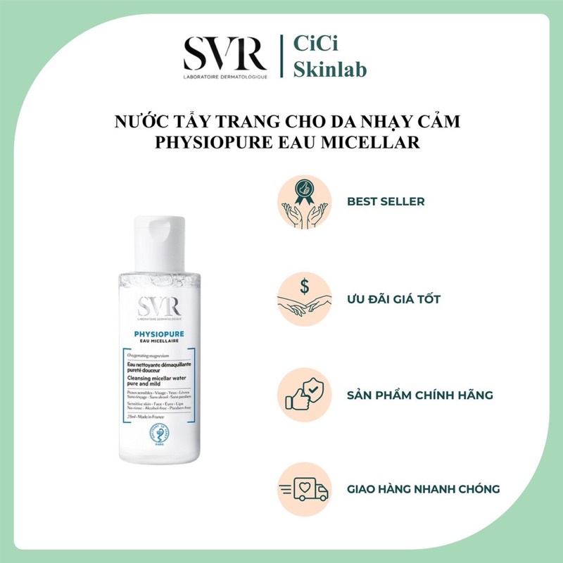 [Hàng Chính Hãng] Nước tẩy trang cho da nhạy cảm Physiopure Eau Micellar