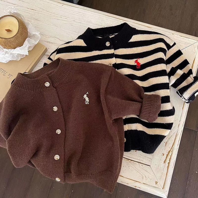 Áo Khoác Cardigan Dệt Kim Dáng Rộng Thêu Họa Tiết Thời Trang Xuân Thu Cho Bé
