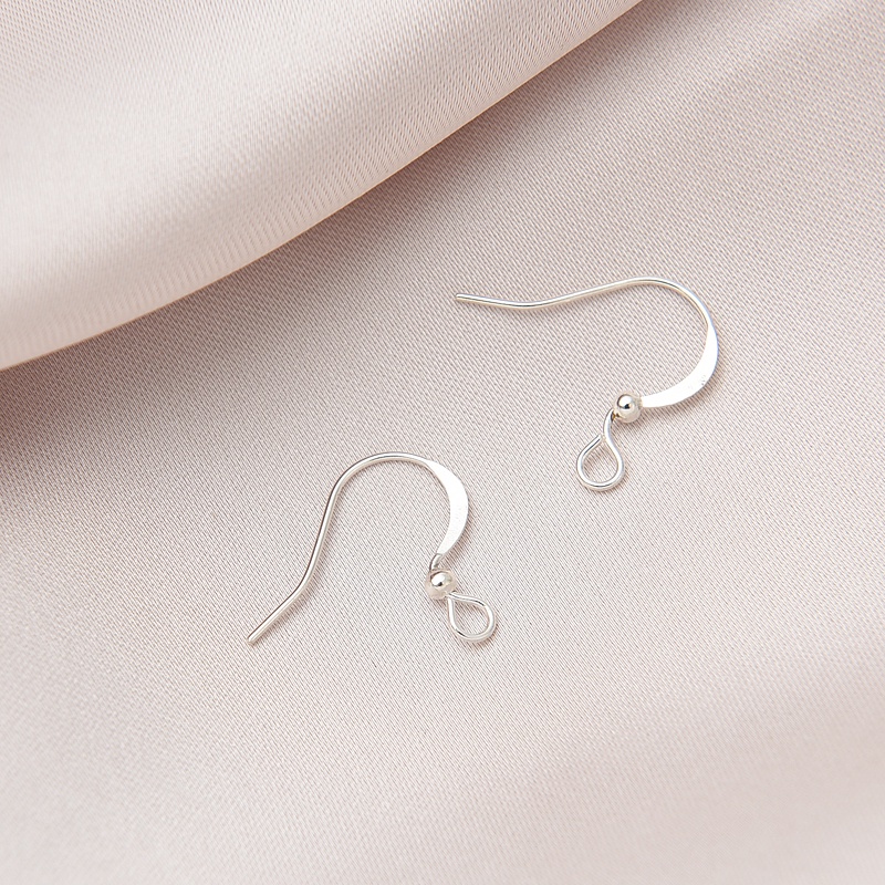 Một Cặp Bông Tai Móc Xỏ Hạt Bằng Đồng Mạ Bạc Dày Dặn Màu Sắc Cơ Bản Thủ Công diy