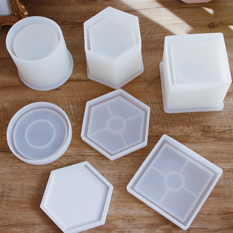 1 bộ khuôn silicone dùng làm chậu cây mọng nước