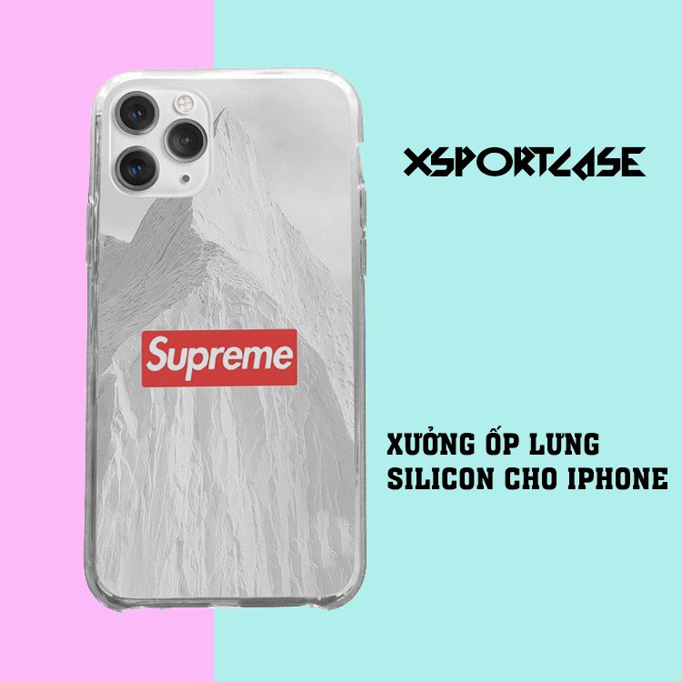 Ốp iphone hot XSPORTCASE Supreme nền núi trắng Iphone 7 - Iphone 12 pro max SUPPOD00111
