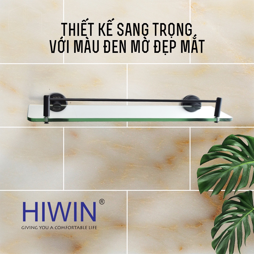 Kệ kính đơn phòng tắm inox 304 mạ đen HIWIN Y-541A