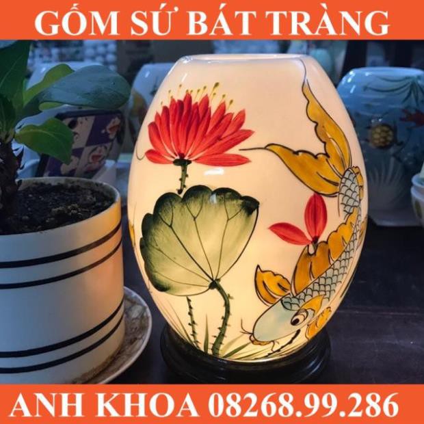 Đèn xông tinh dầu cao 21cm Bát Tràng - Gốm sứ Bát Tràng Anh Khoa