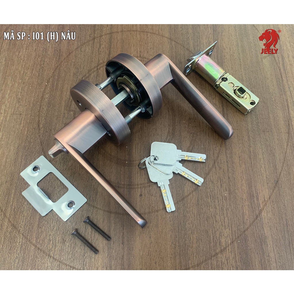 KHÓA TAY GẠT TRÒN JEELY KHÓA HỢP KIM- lắp phòng khách, phòng ngủ, nhà vệ sinh,Phù hợp với cửa gỗ , cửa nhựa giả gỗ I01