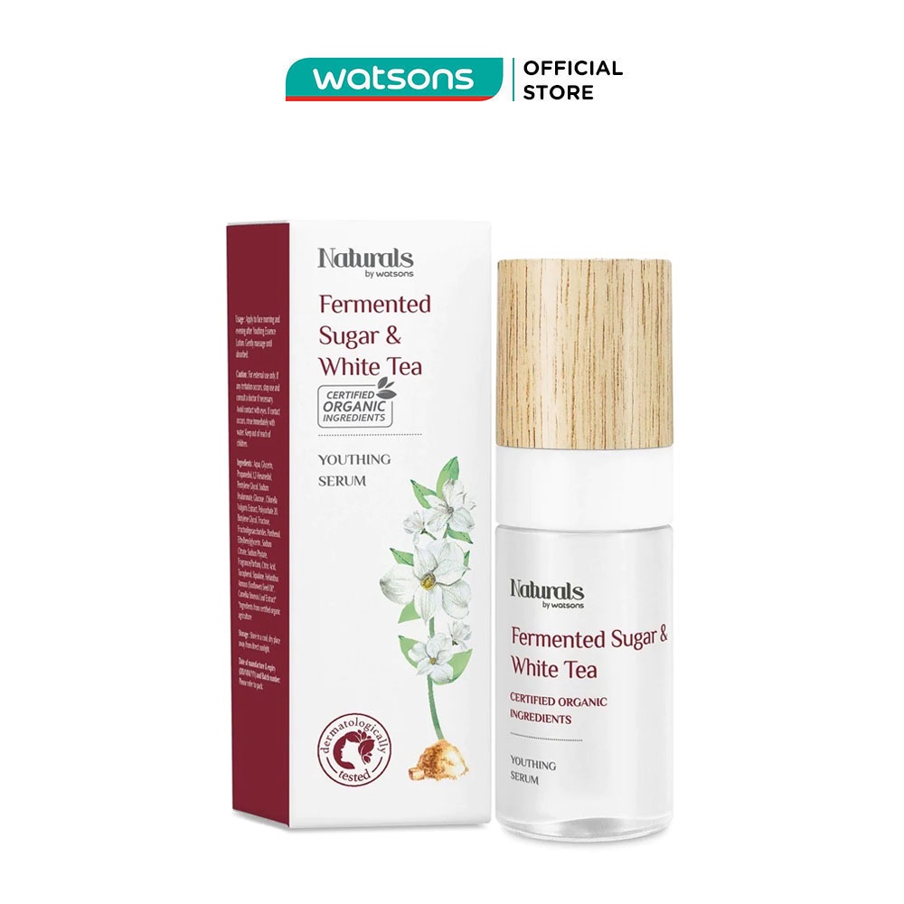 Tinh Chất Naturals by Watsons Trẻ Hóa Da Chiết Xuất Đường Thủy Phân &amp; Trà Trắng Fermented Sugar &amp; White Tea Essence 30ml