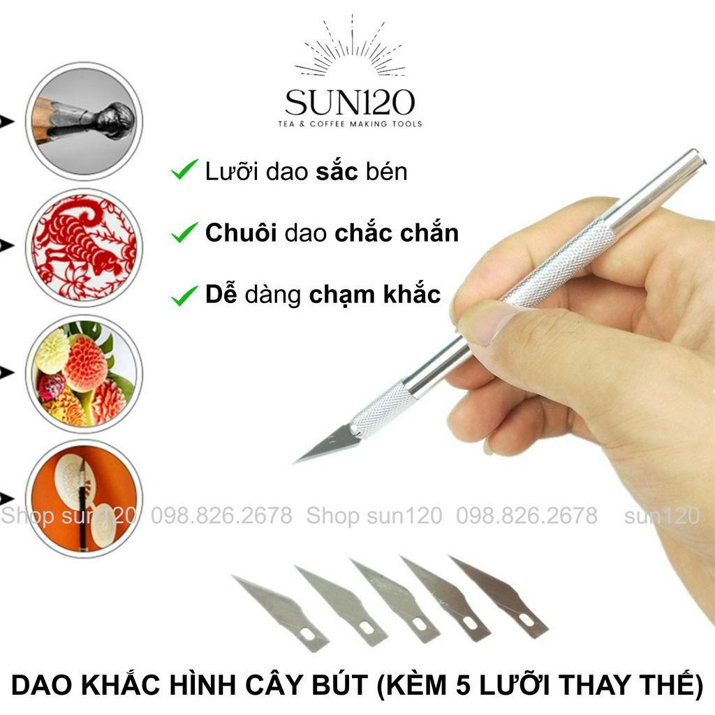 Bộ dao tỉa hoa quả cơ bản SK5 dụng cụ trang trí trái cây dao khắc dưa hấu