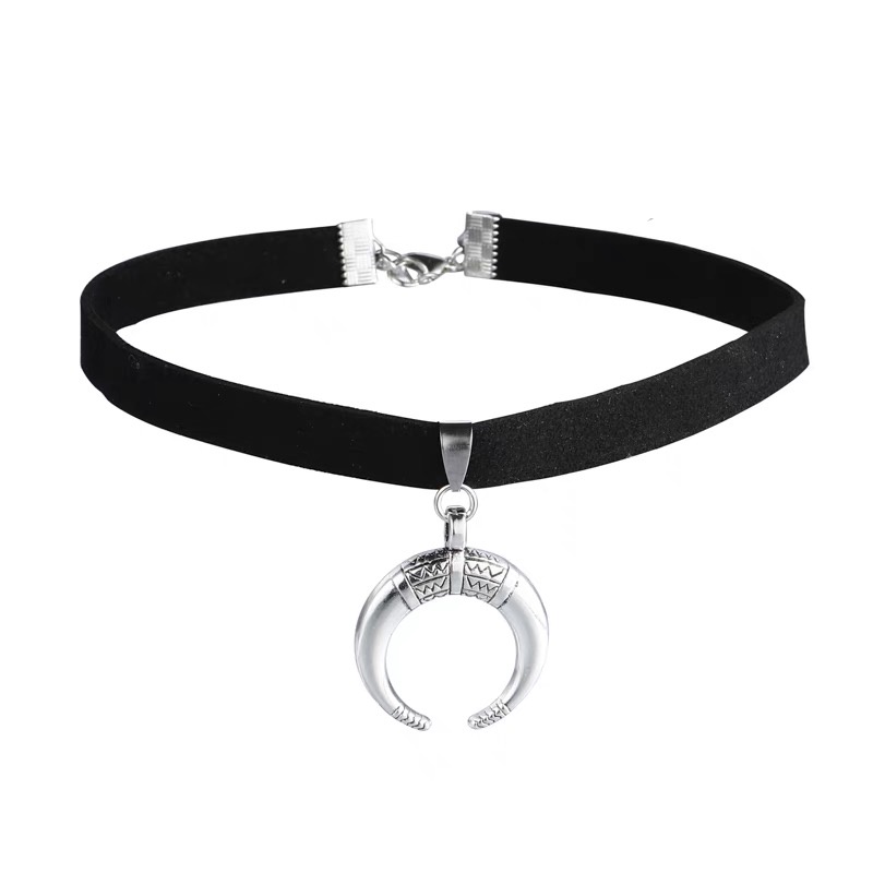 【JIHE】Vòng cổ Mặt Hình Trăng Khuyết Phong Cách Cổ Điển Thời Trang Cho Nữ