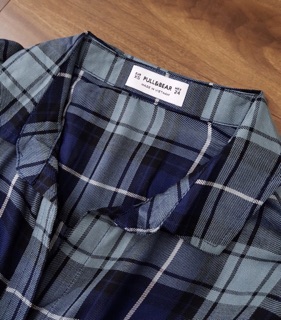 Áo sơ mi kẻ hàng xuất VNXK Pull & bear