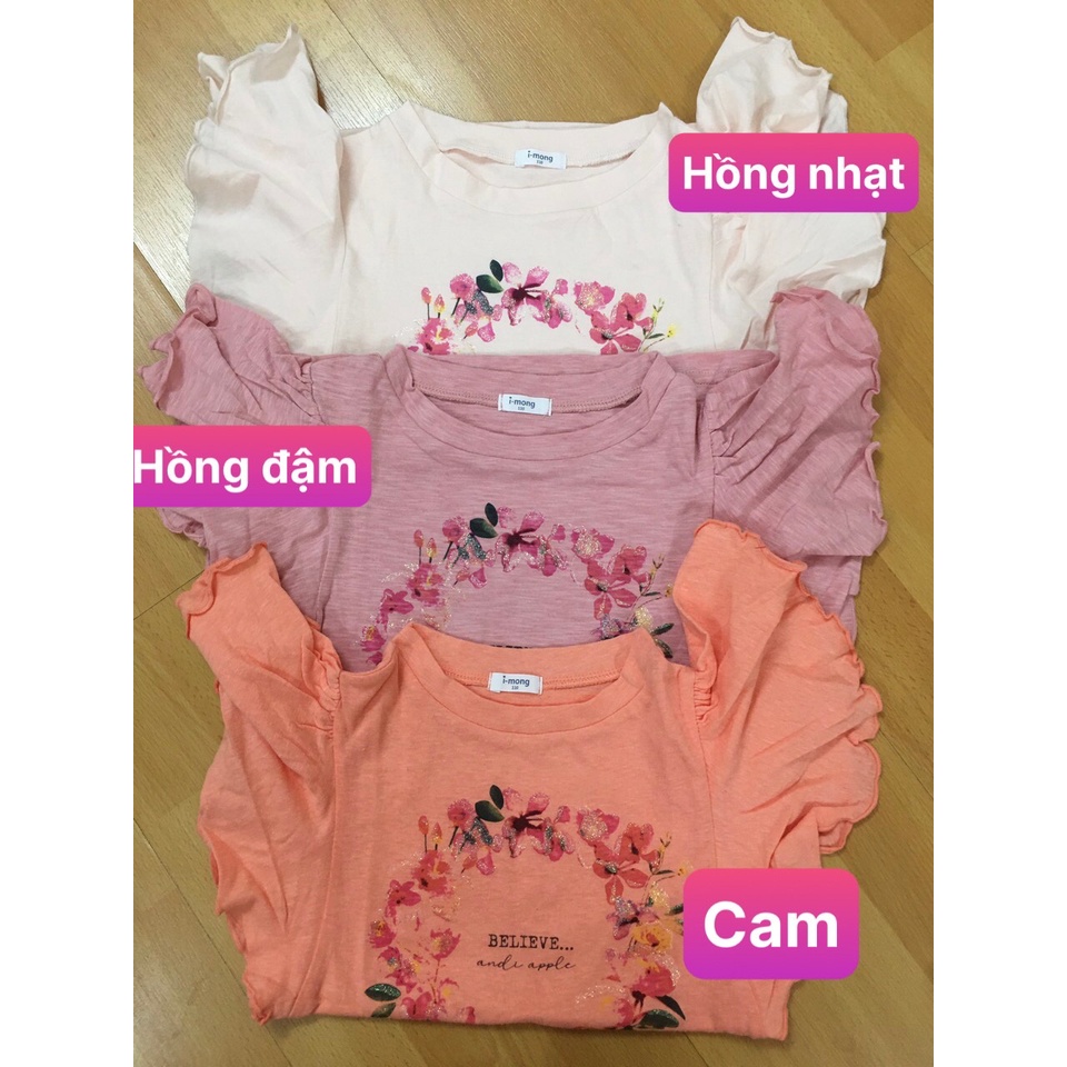 Áo cotton tay cánh tiên hàng xuất dư sịn cho bé gái 2-9 tuổi