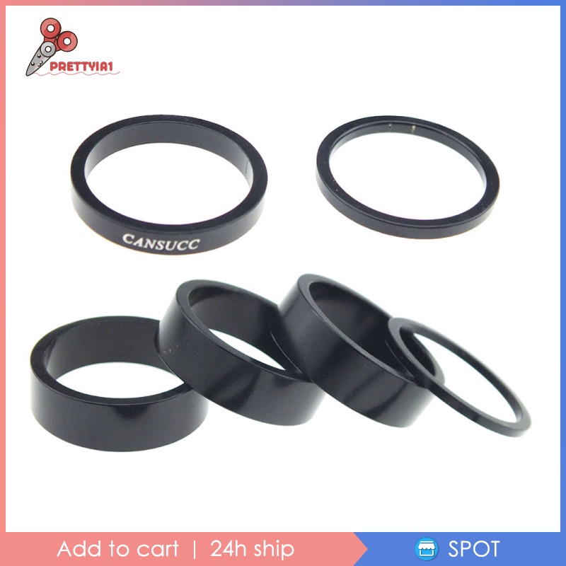 [Prettyia1] Bộ 6 Vòng Đệm Phuộc Trước Điều Chỉnh Chiều Cao Cho Thân Xe Đạp 1-1 / 8 &quot;