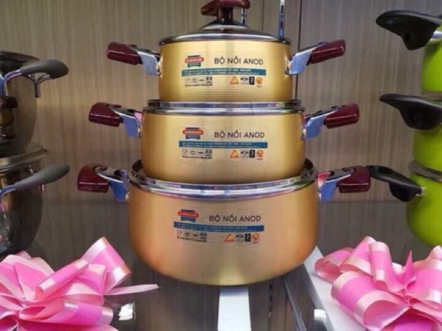Bộ 3 nồi nhôm Anod Sunhouse SH 6634