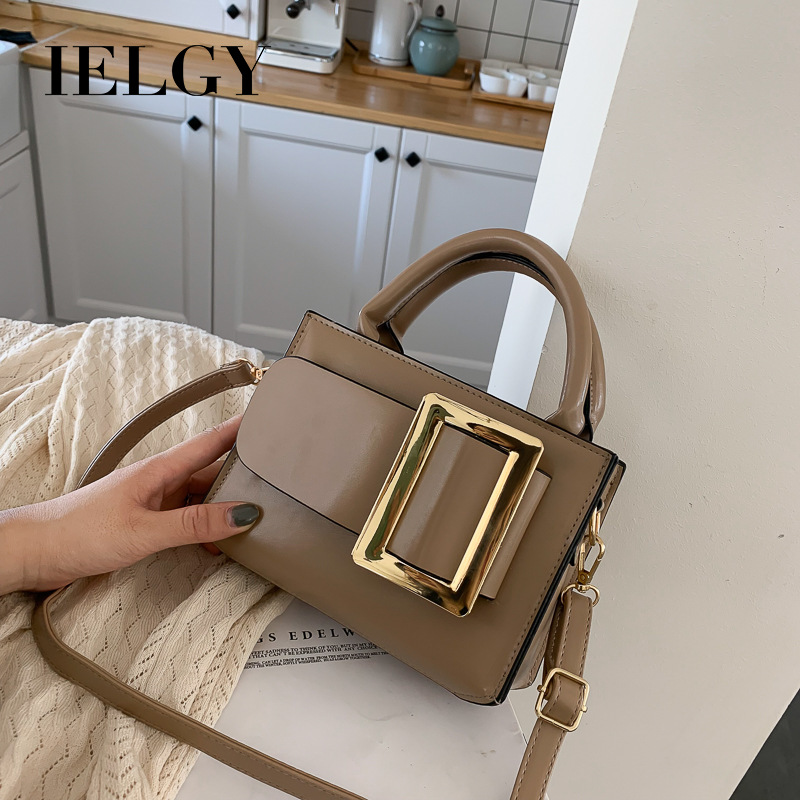 Túi đeo vai IELGY màu trơn thời trang retro cho nữ
