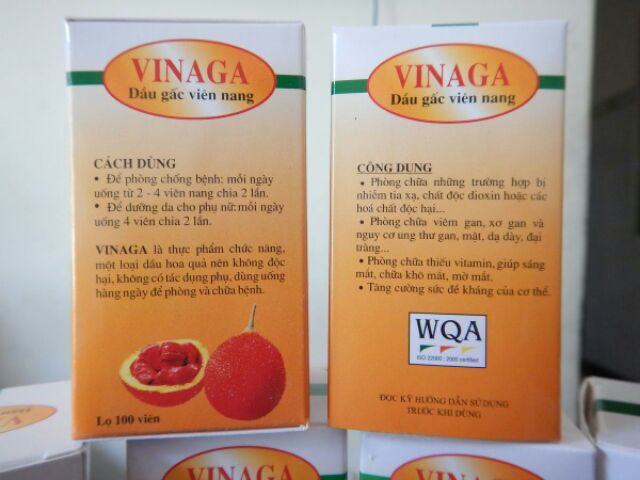 Viên dầu gấc vinaga chiết xuất từ tinh dầu gấc giúp sáng mắt đẹp da