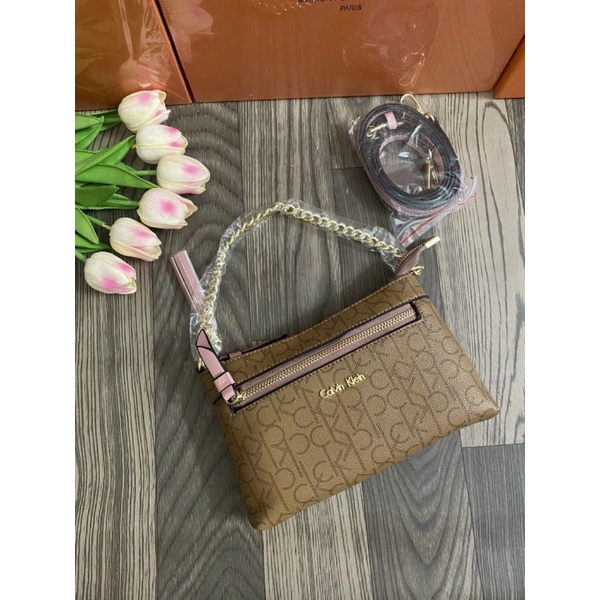 Túi Ck Dáng Kẹp Nách Dây Xích Size 22cm - Hàng Chuẩn Xịn