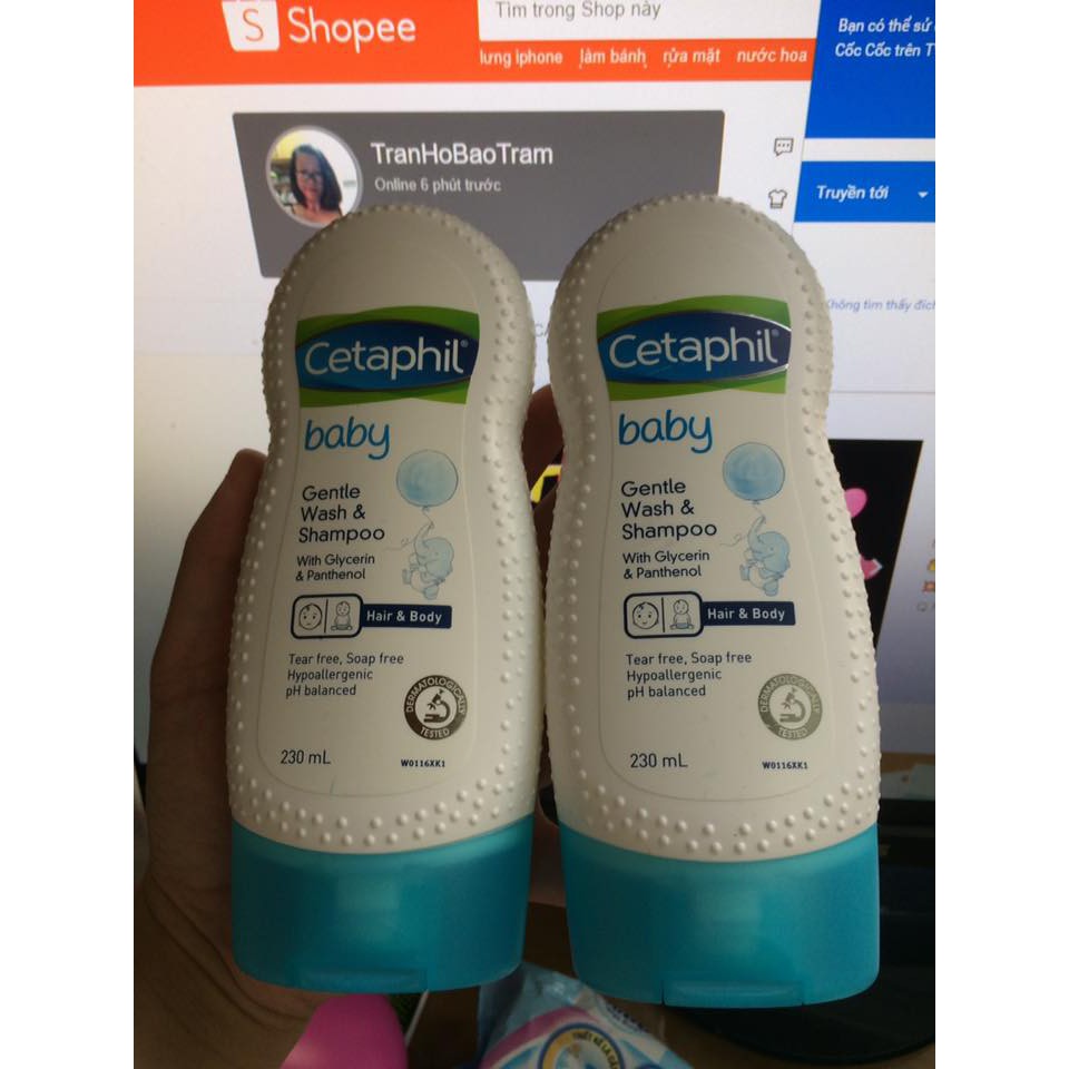 Combo 2 chai Cetaphil baby gentle wash & shampoo 230ml