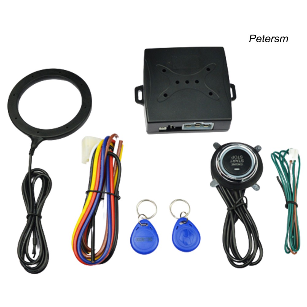 J1Q❀12V Car Smart Alarm System Anti-theft Engine Start Stop Button Operation Key