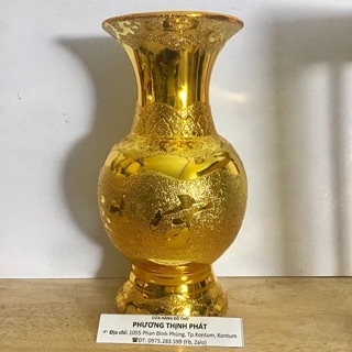 Bình Bông/ Lọ Hoa Vàng Kim Nhám Cao 20Cm