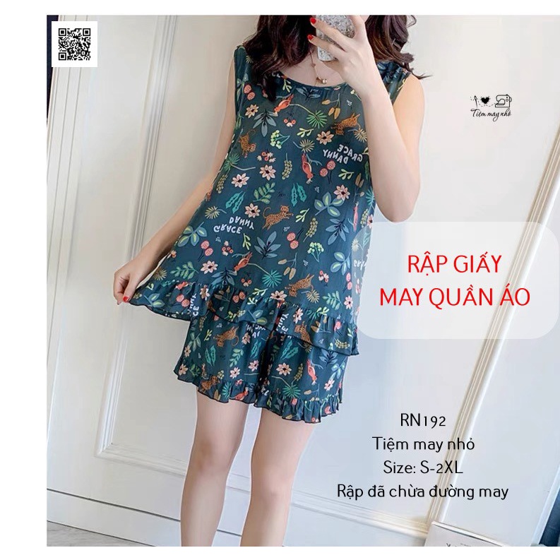 RN192_Rập giấy may bộ đồ sát nách nữ