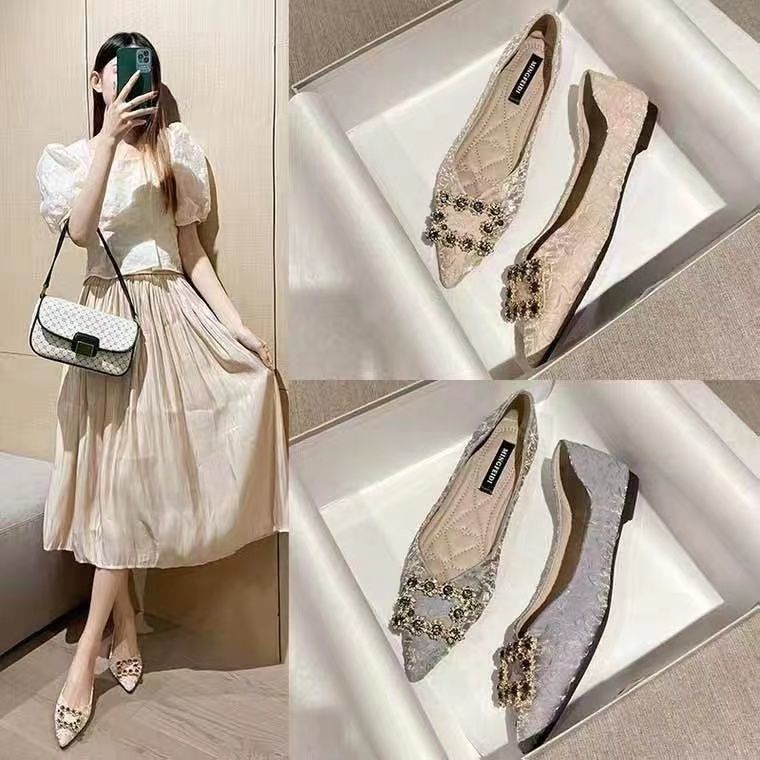 Giầy lười Giày Búp Bê Mũi Nhọn Đế Bằng Mềm Mại Thời Trang Xuân Hè Dễ Phối Đồ Cho Nữ