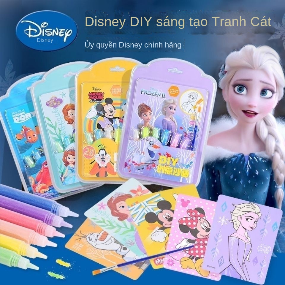 KĐồ chơi trẻ em Tranh cát Aisha Công chúa màu không độc hại cho bé 6 tuổi handmade a4 tô tự làm bộ