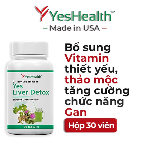 Viên uống bổ gan Yeshealth Yes Liver Detox hỗ trợ giải độc mát gan hạ mem gan giúp cải thiện và phục hồi chức năng gan