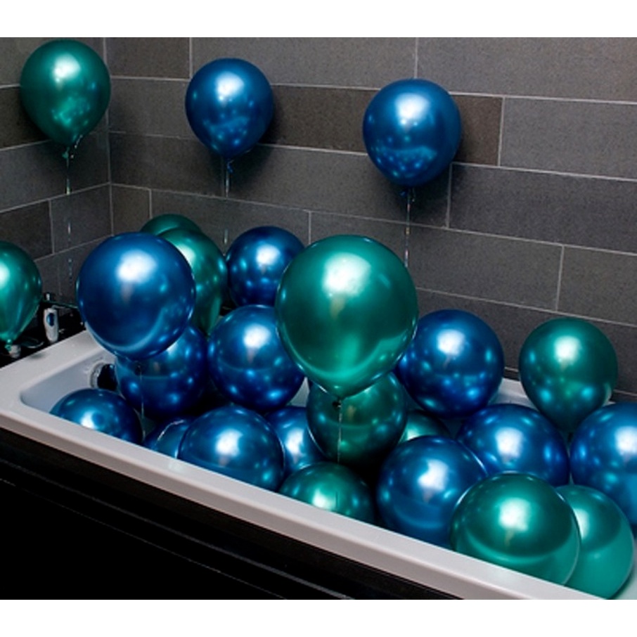 Set 50 Bong Bóng 12 &quot;Màu Vàng / Bạc Trang Trí Tiệc