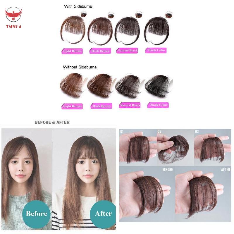 Tóc Mái Giả Kẹp Không Đường May Mỏng Nhẹ Cho Nữ