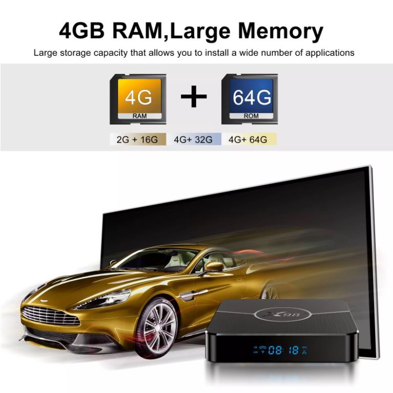 Android TV Box X98 Plus - Dual Wifi , chip Amlogic S905W2, Android TV 11, Bluetooth 5.0 AV1 HDR10+, giải trí miễn phí
