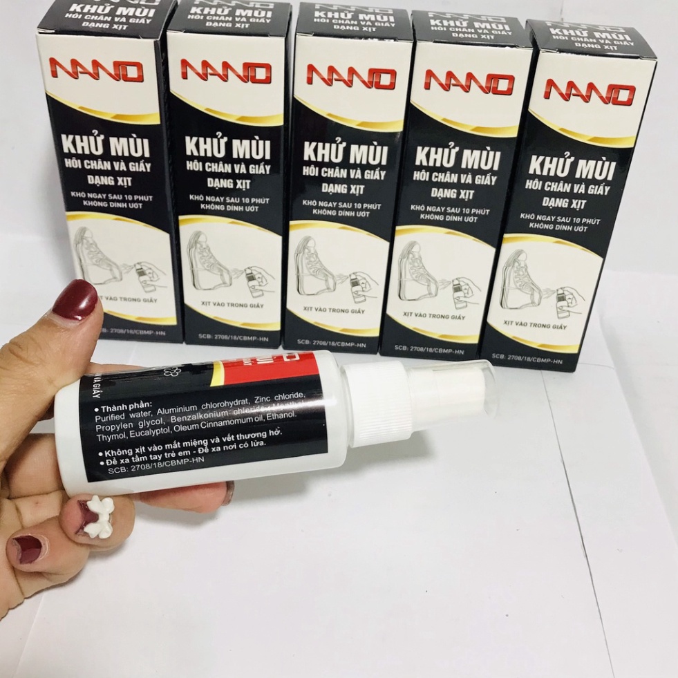 Xịt NANO Khử Mùi Hôi Chân Và Giày-Mũ Bảo Hiểm
