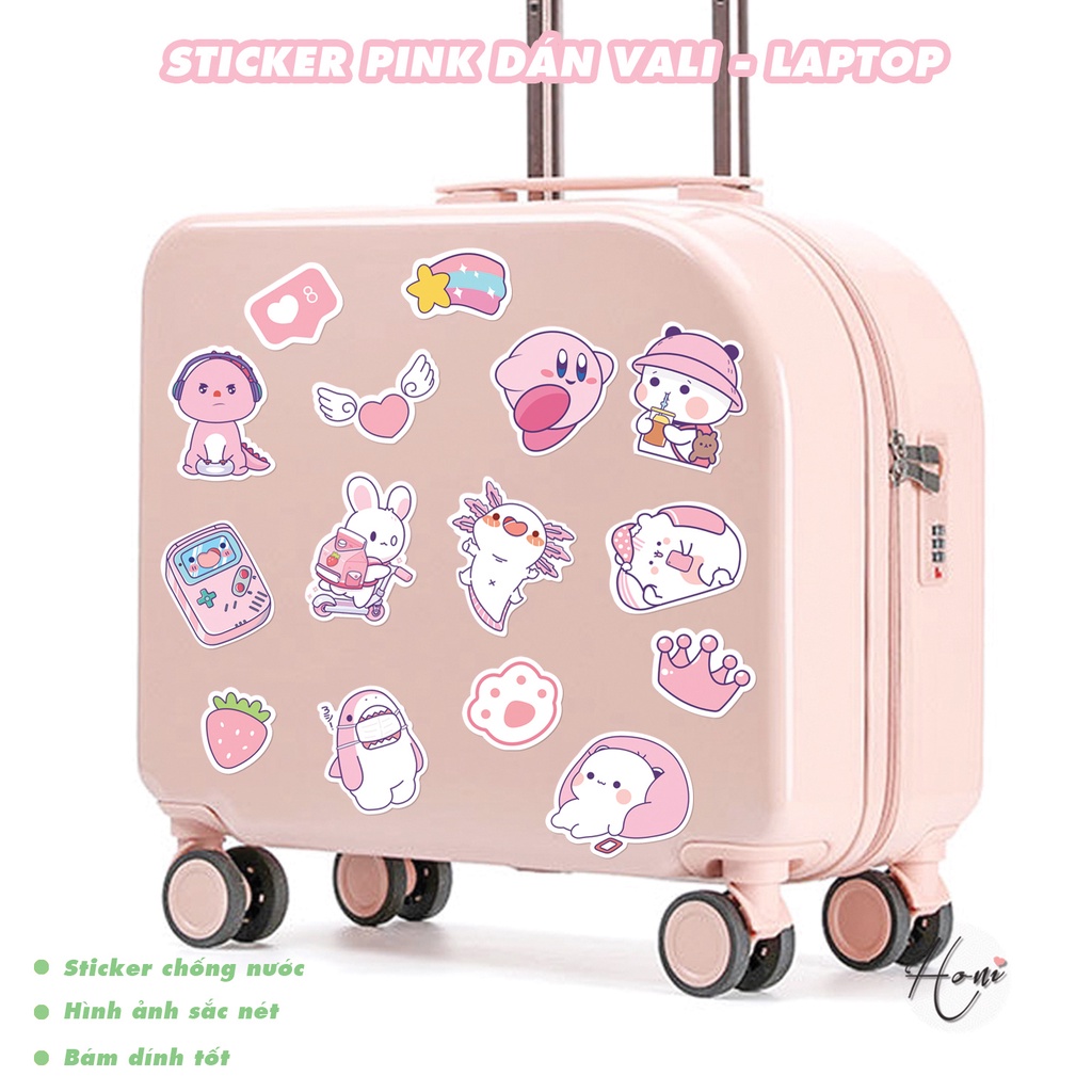 Sticker Pink Dễ Thương, Stickers, Dán Vali, Dán Laptop, Dán Đàn Ghita, Ukulele