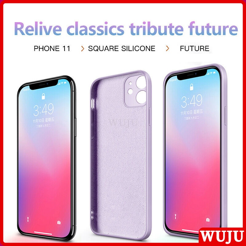 Ốp Điện Thoại Silicon Dẻo Góc Vuông Sang Trọng Chống Sốc Cho iPhone 11 12 13 Pro Max XR X XS 7 8 Plus SE