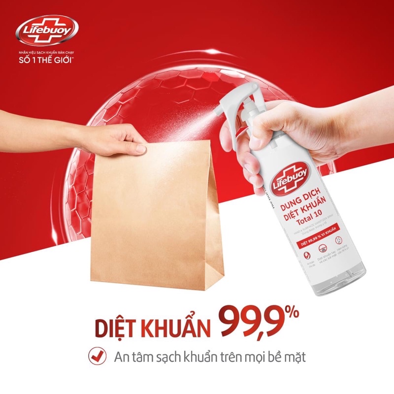 (Xịt 330ml HSD: 25/2/2024) Dung dịch sát khuẩn Lifebuoy làm sạch và bảo vệ da tay bạn khỏi vi khuẩn