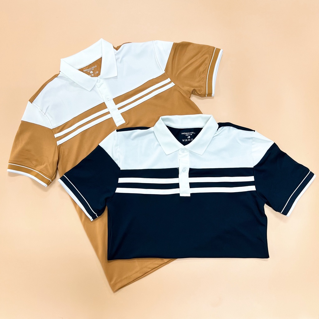 Áo polo nam cổ bẻ phối hai dây ngang chất vải cá sấu Cotton xuất xịn,chuẩn form, sang trọng - thanh lịch TB036