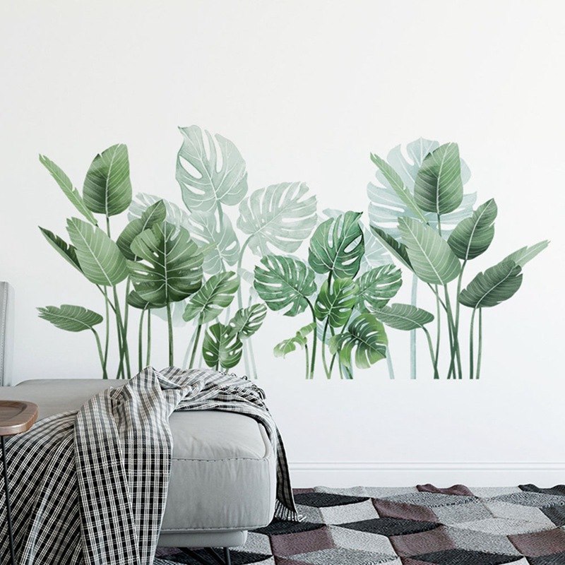 Sticker Dán Tường Trang Trí Hình Lá Cây Nhiệt Đới