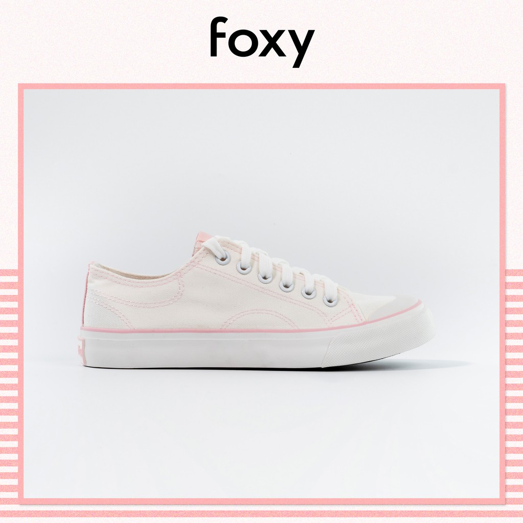 Giày Sneaker Nữ FOXY Màu Trắng Đế Bằng Chất Liệu Canvas - FOX023