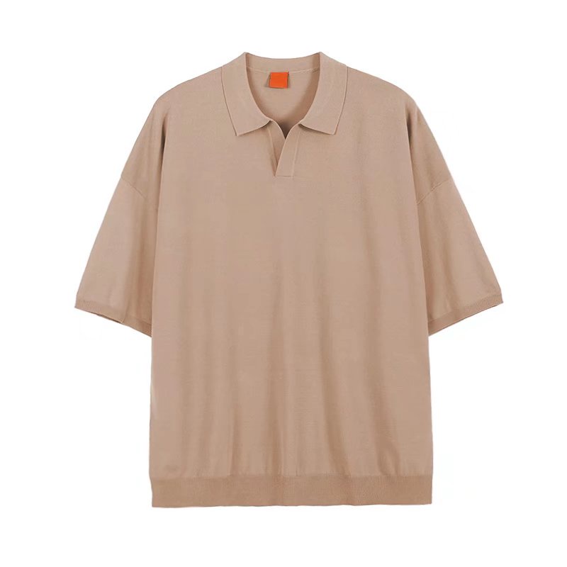 Áo Thun Polo Ngắn Tay Nam Bằng Lụa Lạnh Trơn Thiết Kế Đơn Giản Phong Cách Hàn Quốc Thời Trang Cho fashion áo phông nam áo ngắn tay có cổ