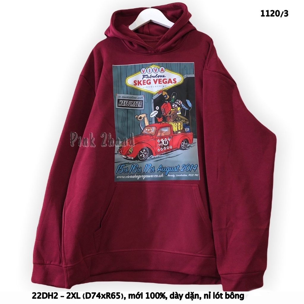 Áo Hoodie nữ, nam 2hand, chất dày, size XL/XXL - 2404-1