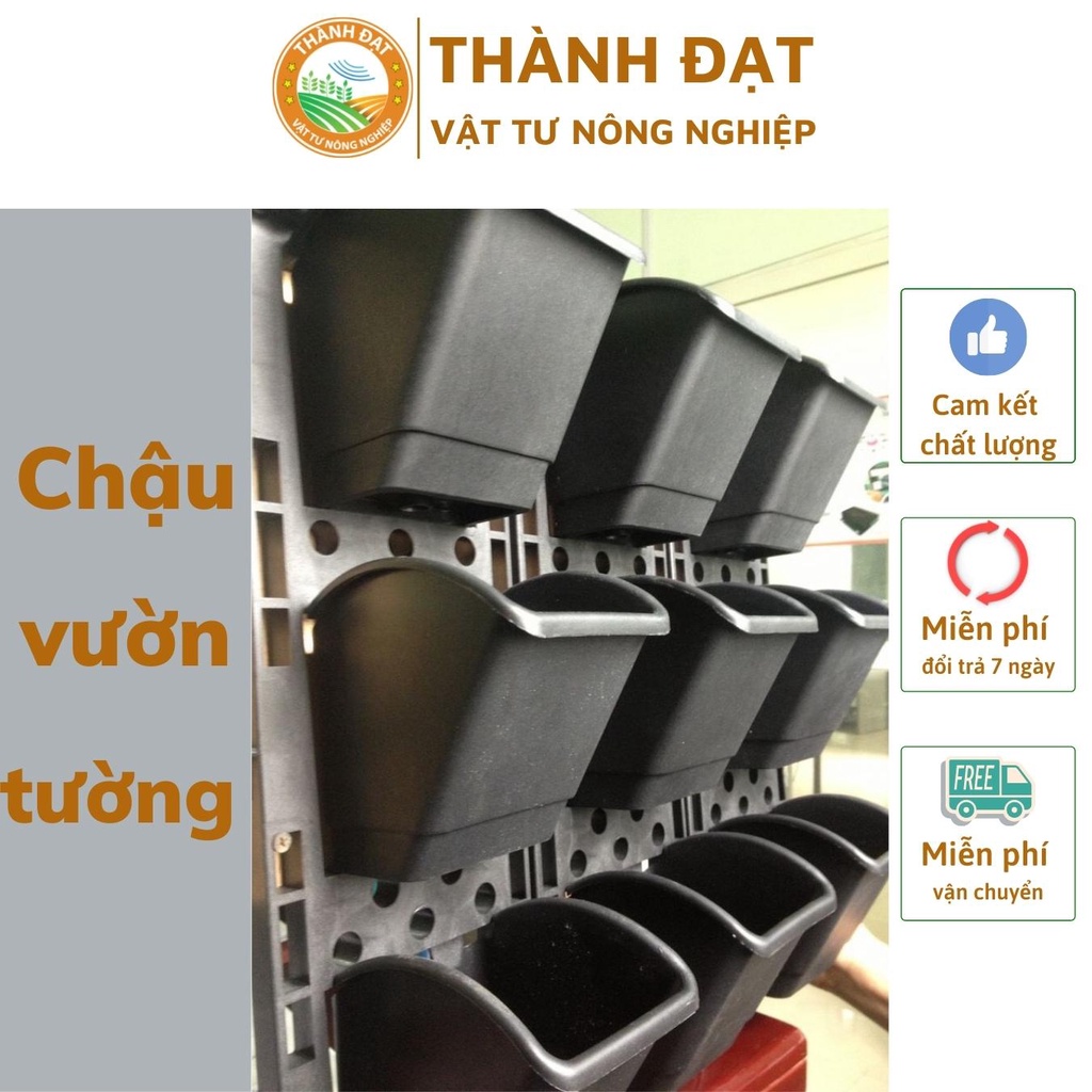 Bộ chậu vườn tường đứng ( gồm 1 khay 3 chậu,video hướng dẫn lắp tại bài )